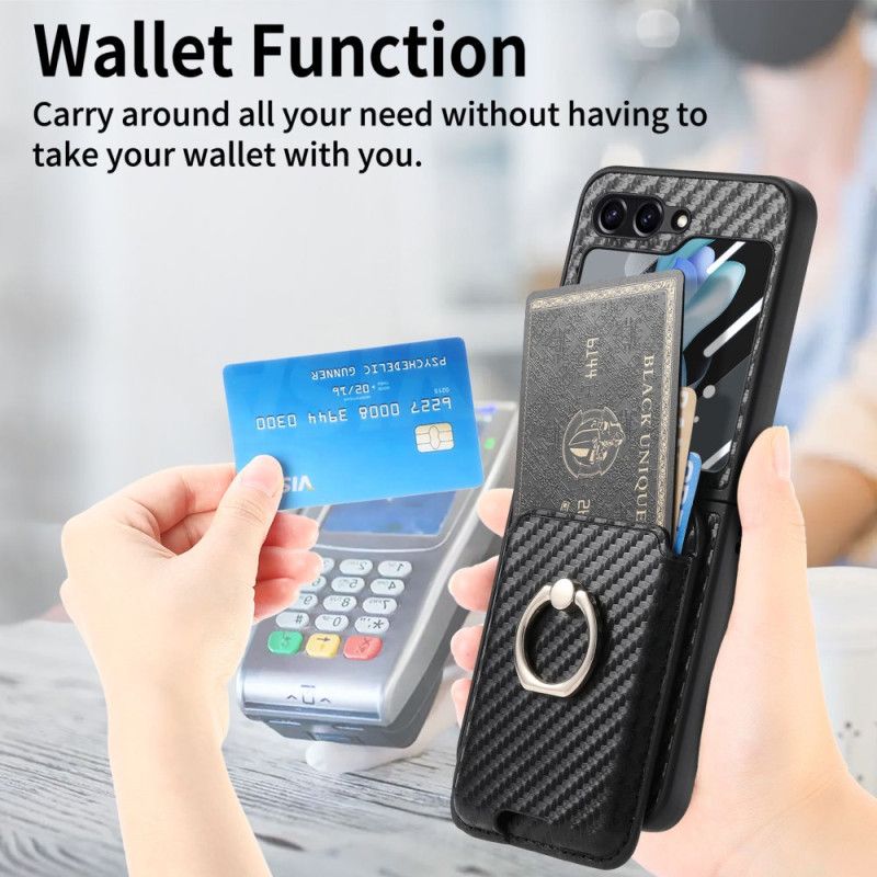 Cover Til Samsung Galaxy Z Flip 7 Fe Kortholder I Kulfiber