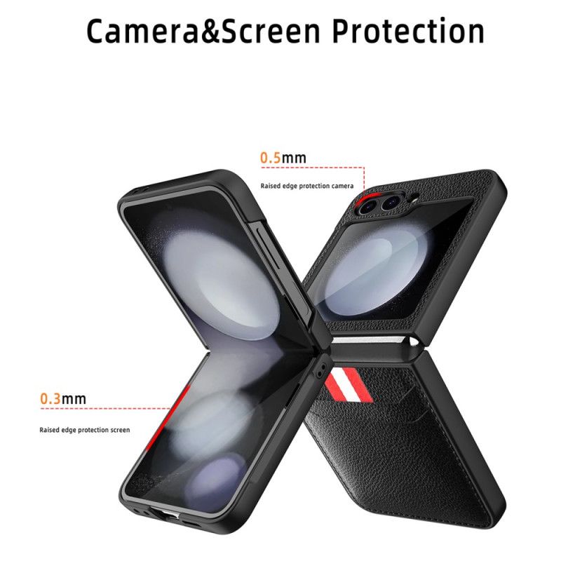 Cover Til Samsung Galaxy Z Flip 7 Fe Kortholder Med Litchitekstur