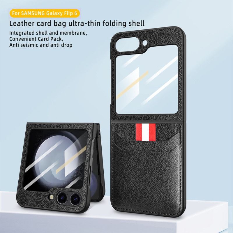 Cover Til Samsung Galaxy Z Flip 7 Fe Kortholder Med Litchitekstur