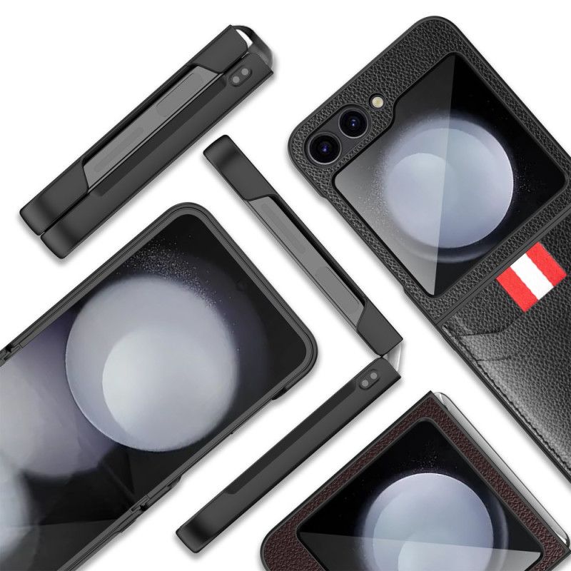 Cover Til Samsung Galaxy Z Flip 7 Fe Kortholder Med Litchitekstur