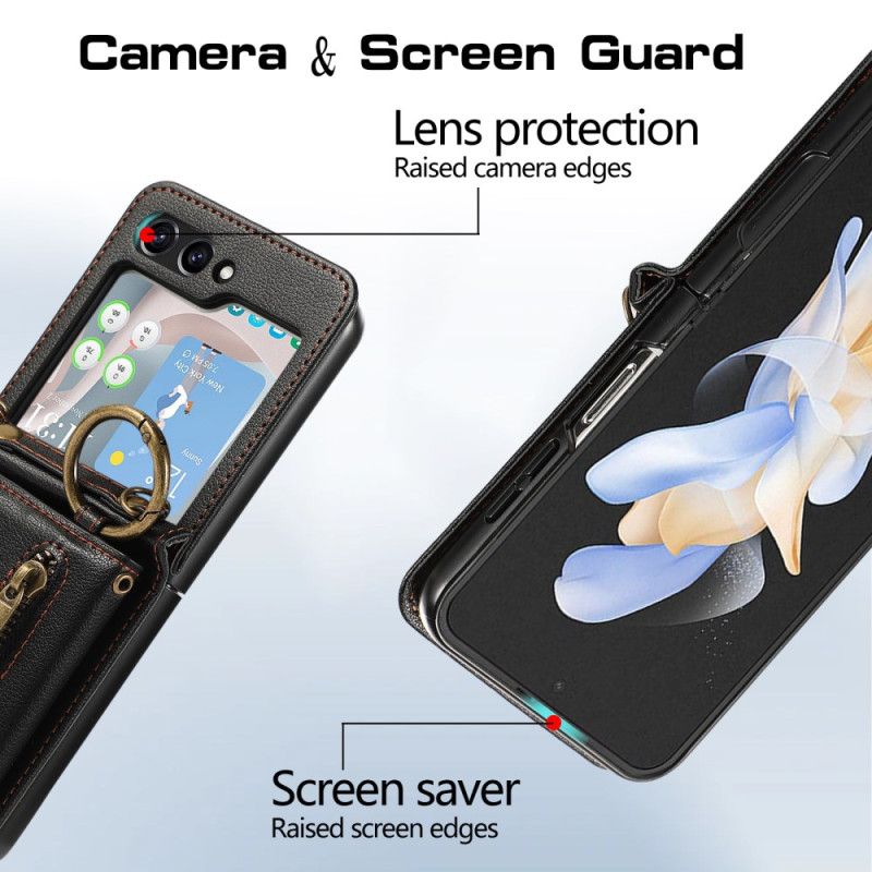 Cover Til Samsung Galaxy Z Flip 7 Fe Pung Og Skulderrem Med Lynlås
