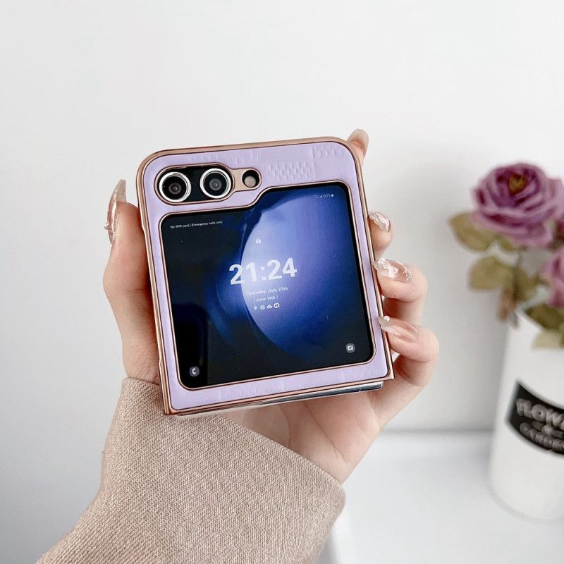 Cover Til Samsung Galaxy Z Flip 7 Fe Quiltede Kanter Med Metaleffekt