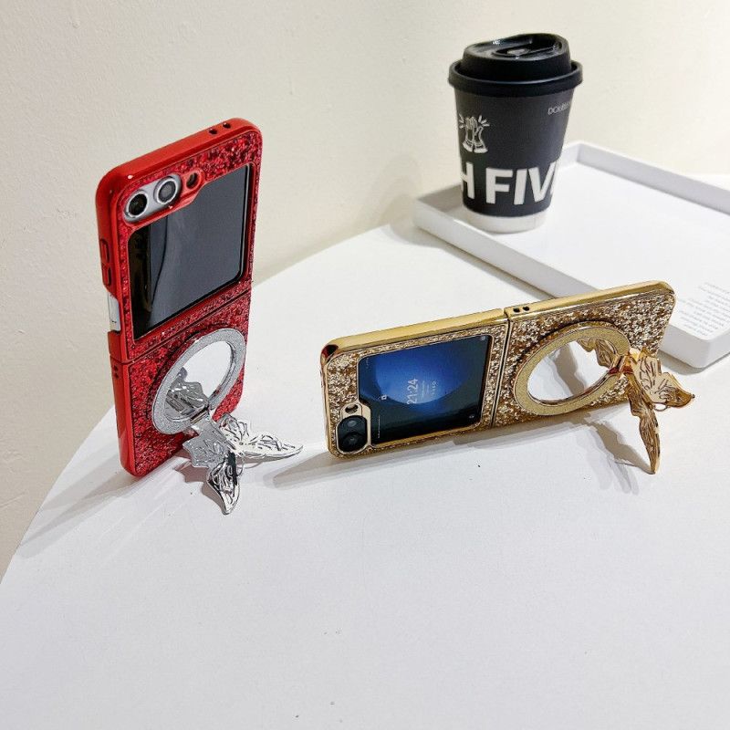 Cover Til Samsung Galaxy Z Flip 7 Fe Rhinstens Sommerfuglestativ