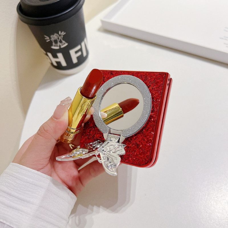 Cover Til Samsung Galaxy Z Flip 7 Fe Rhinstens Sommerfuglestativ