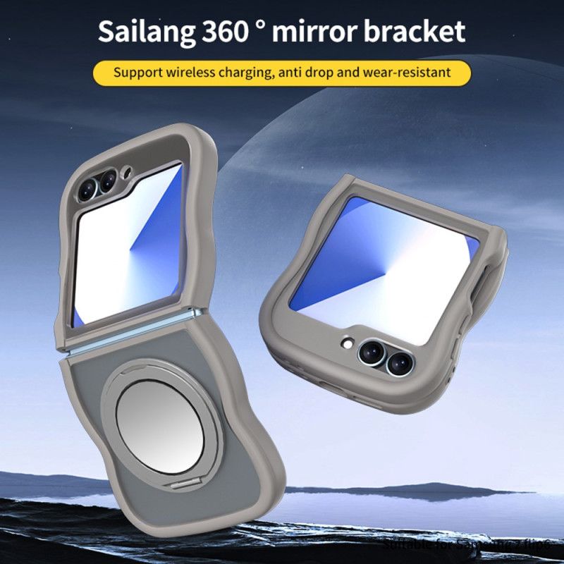 Cover Til Samsung Galaxy Z Flip 7 Fe Roterende Stativ Og Indbygget Spejl