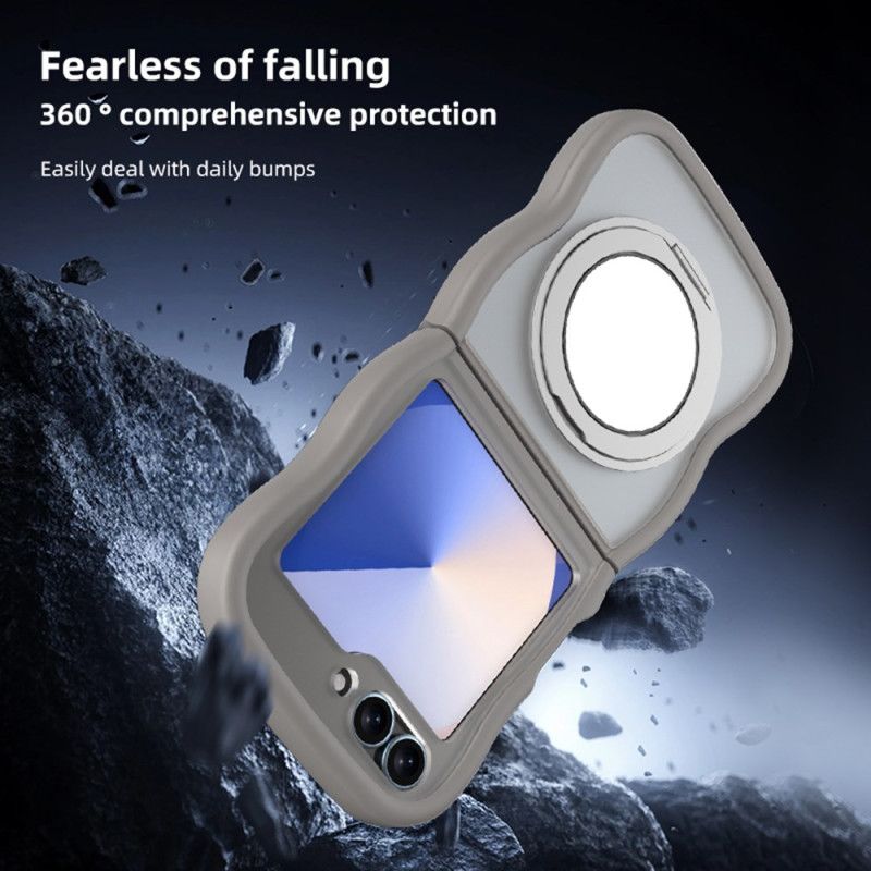 Cover Til Samsung Galaxy Z Flip 7 Fe Roterende Stativ Og Indbygget Spejl