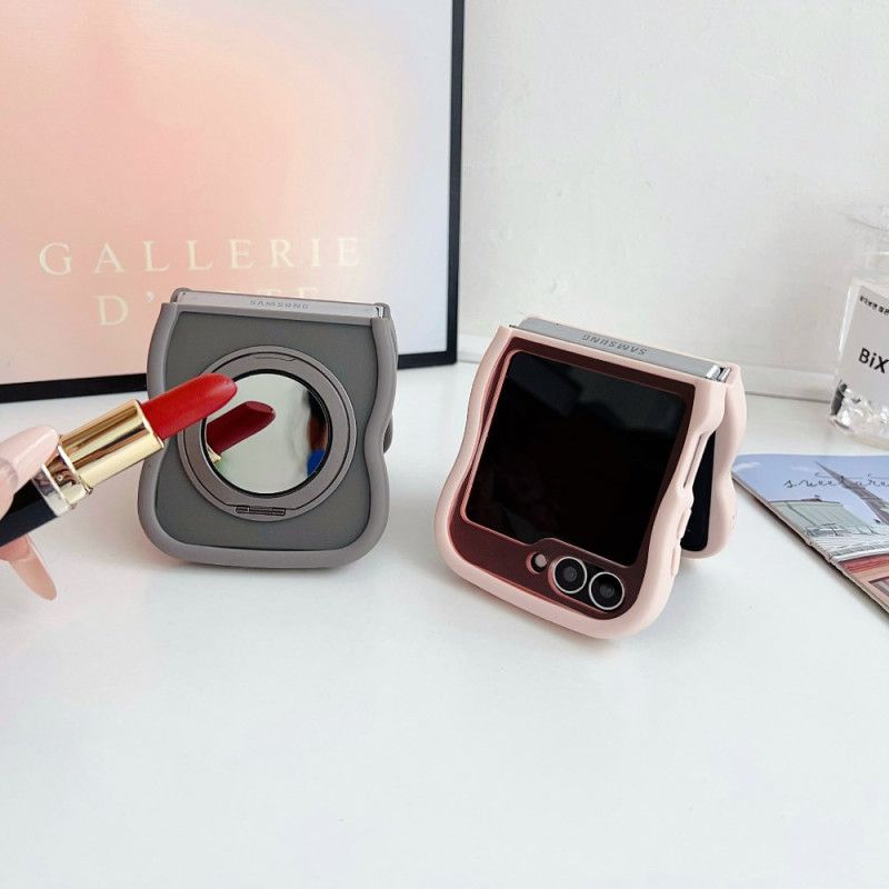 Cover Til Samsung Galaxy Z Flip 7 Fe Roterende Stativ Og Indbygget Spejl