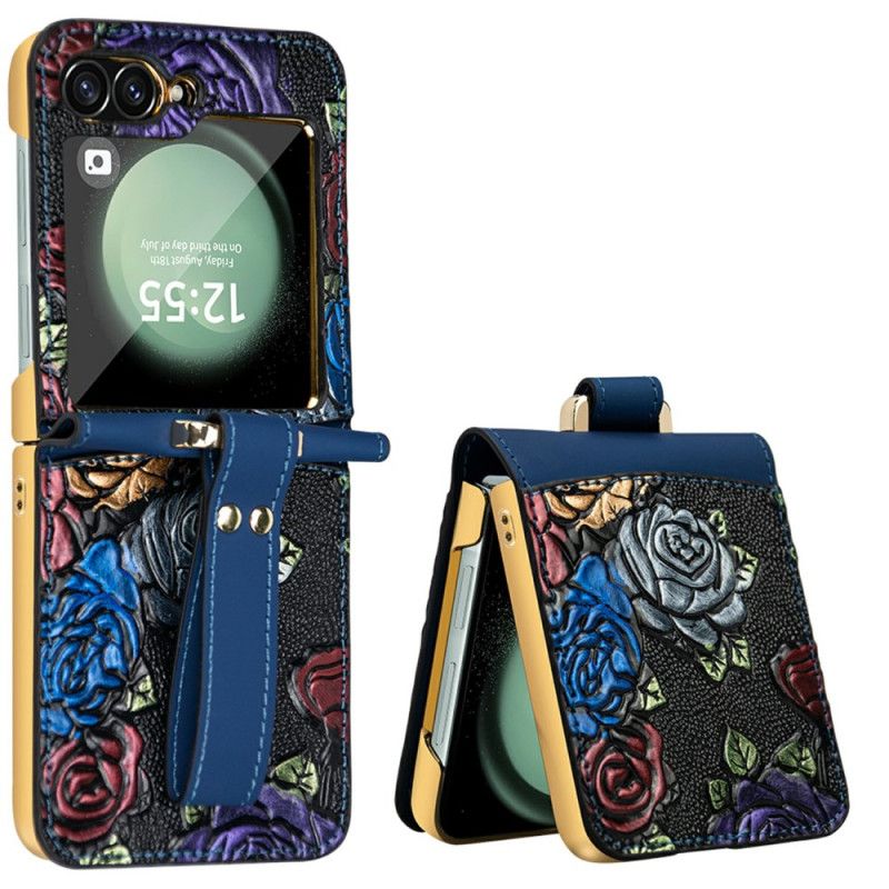 Cover Til Samsung Galaxy Z Flip 7 Fe Skulderrem Med Blomsterdesign