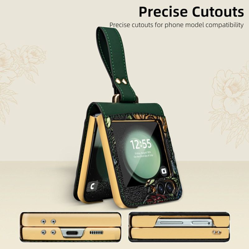Cover Til Samsung Galaxy Z Flip 7 Fe Skulderrem Med Blomsterdesign