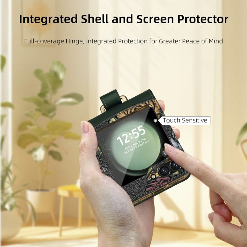Cover Til Samsung Galaxy Z Flip 7 Fe Skulderrem Med Blomsterdesign