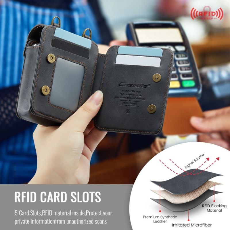 Etui Til Samsung Galaxy Z Flip 7 Fe Satchel-stil Med Rfid-beskyttelse Og Skulderrem