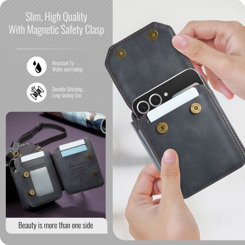 Etui Til Samsung Galaxy Z Flip 7 Fe Satchel-stil Med Rfid-beskyttelse Og Skulderrem