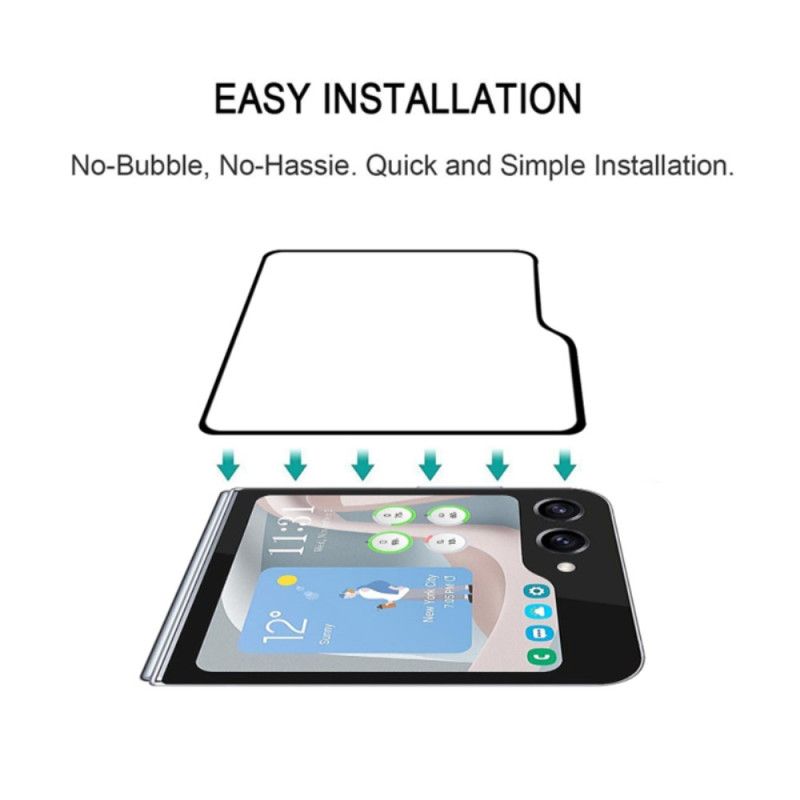 Hærdet Glasskærmbeskytter Til Samsung Galaxy Z Flip 7 Fe / Z Flip 6. Sorte Kanter