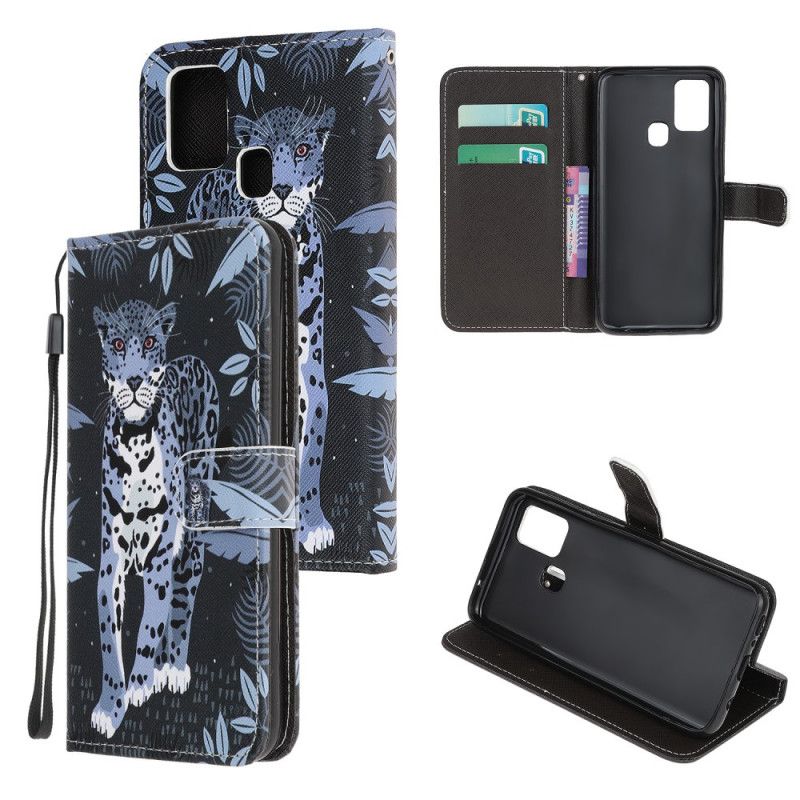 Flip Cover Honor 9X Lite Leopard Med Rem