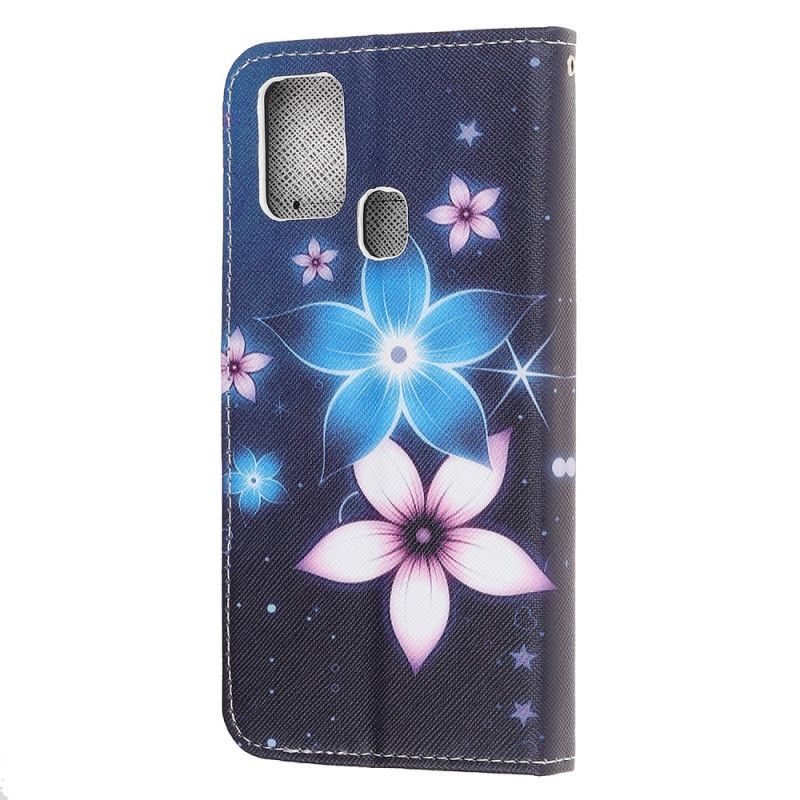 Flip Cover Honor 9X Lite Måneblomster Med Rem