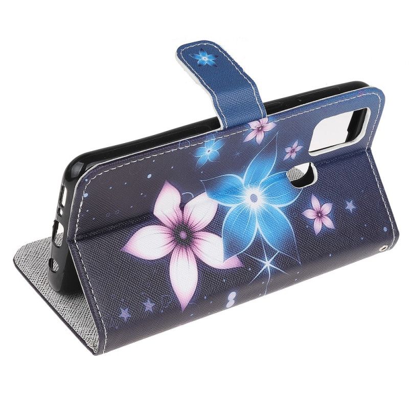 Flip Cover Honor 9X Lite Måneblomster Med Rem