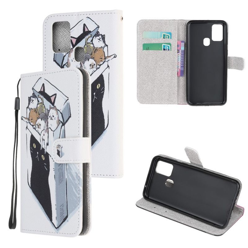 Flip Cover Læder Honor 9X Lite Levering Af Tanga Katte Original