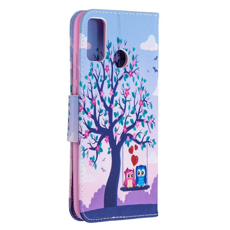 Flip Cover Læder Honor 9X Lite Ugler På Gyngen Original