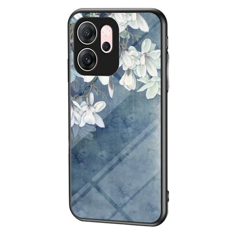 Cover Oppo Reno 14f 5g Hærdet Glas Med Blomstermønster