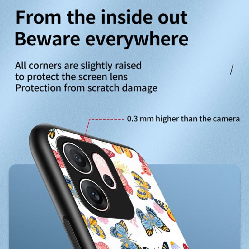 Cover Oppo Reno 14f 5g Sommerfuglehærdet Glas