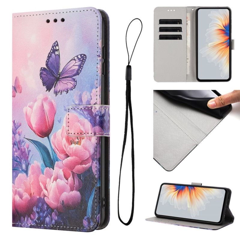 Flip Cover Oppo Reno 14f 5g Blomsterblomster