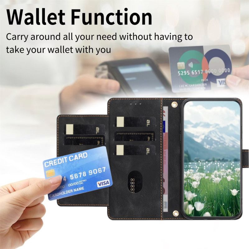 Flip Cover Oppo Reno 14f 5g Blomsterprintet Ruskindseffekt