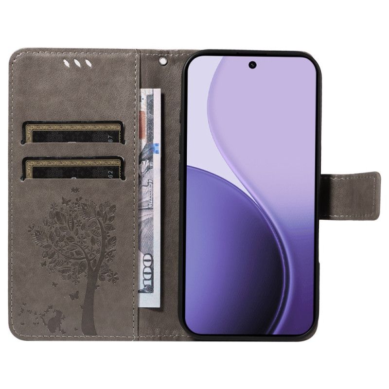 Flip Cover Oppo Reno 14f 5g Træ Og Kat