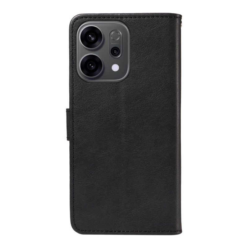 Læder Cover Oppo Reno 14f 5g Ensfarvet Med Rem