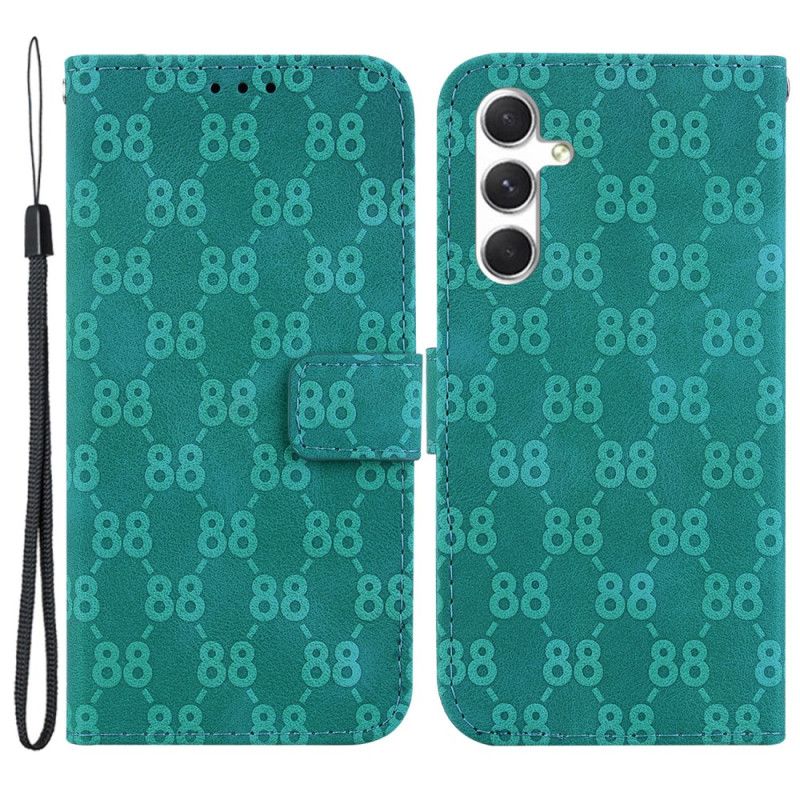 Læder Cover Samsung Galaxy S24 5g Telefon Etui Design 88 Med Rem