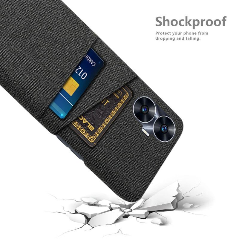 Cover Realme C55 Kortholder I Dobbelt Stof