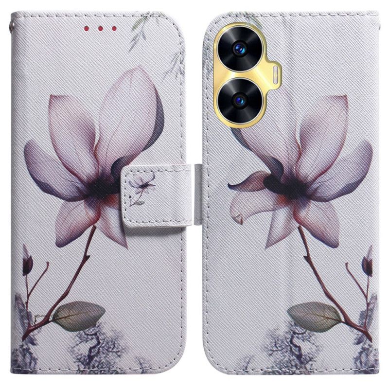 Flip Cover Realme C55 Lyserød Blomst