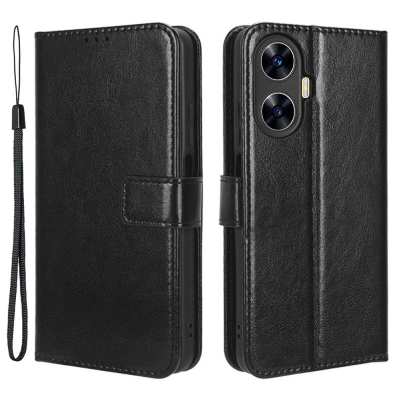 Flip Cover Realme C55 Prangende Kunstlæderrem