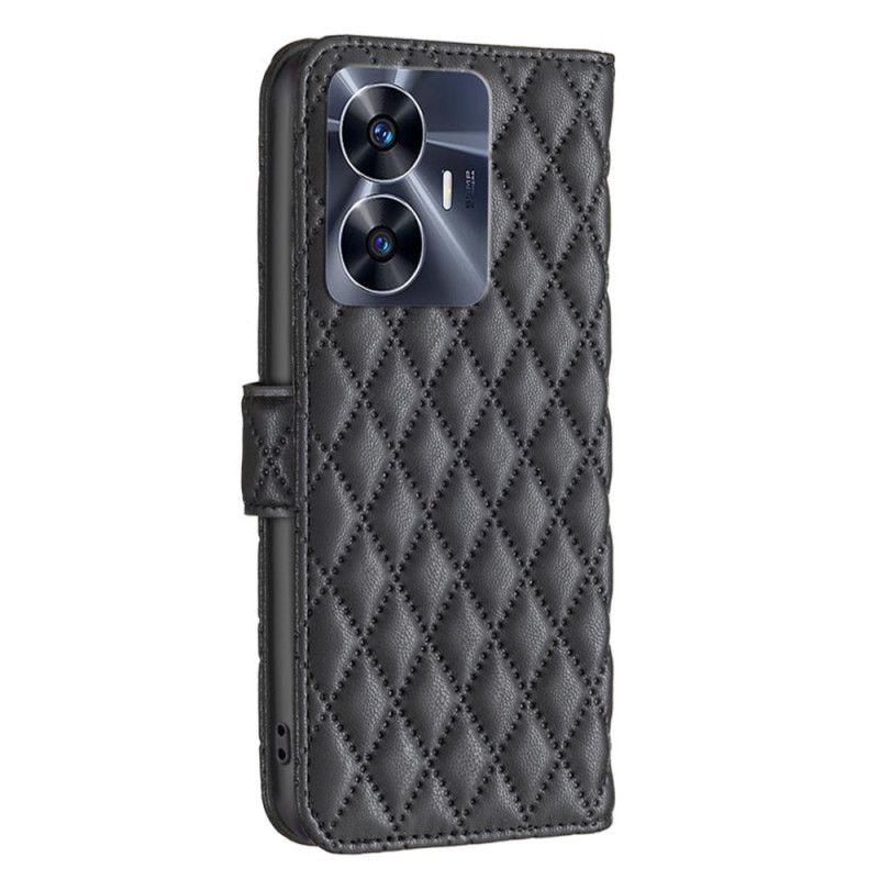Flip Cover Realme C55 Quiltet Binfen-farve