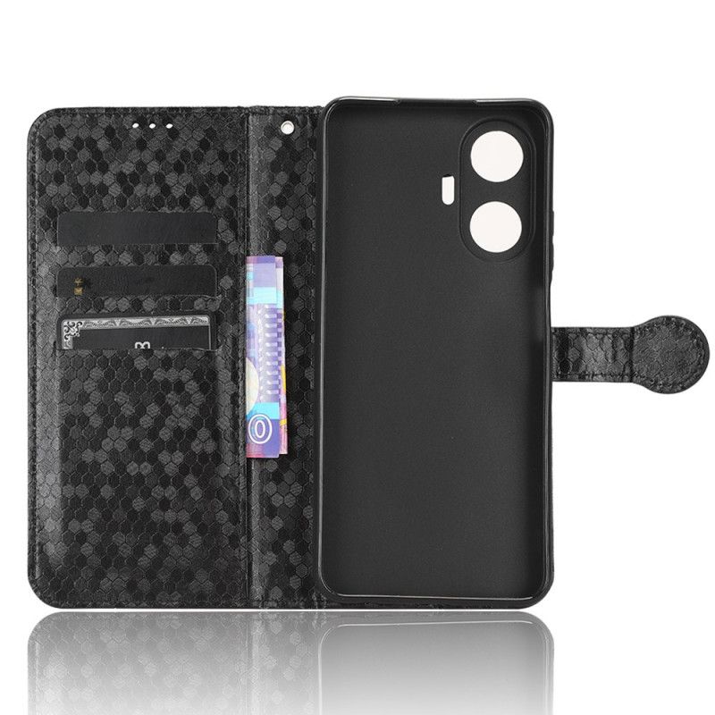 Flip Cover Realme C55 Skinnende Prikker Med Rem