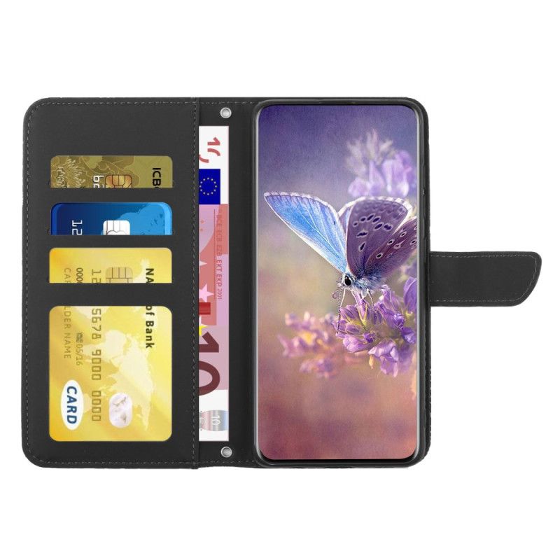 Flip Cover Realme C55 Skulderrem Med Sommerfugleprint