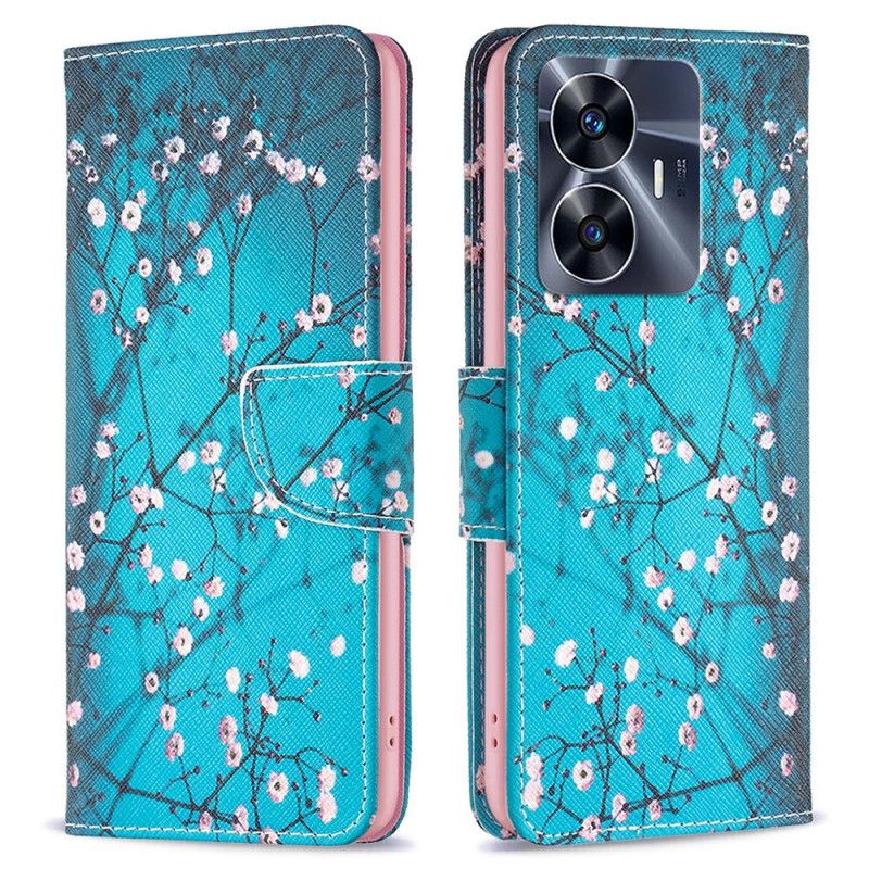 Flip Cover Til Realme C55 Blommeblomster