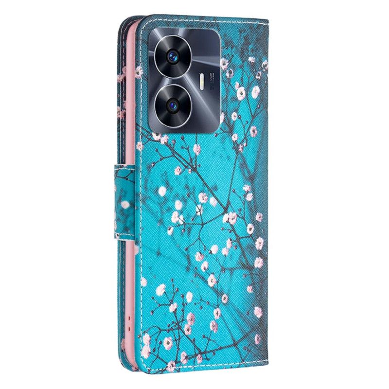 Flip Cover Til Realme C55 Blommeblomster