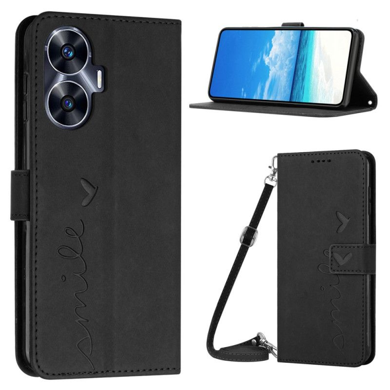 Flip Cover Til Realme C55 Smil Med Skulderrem