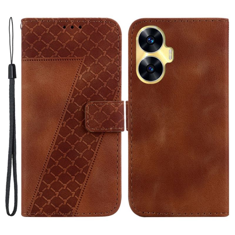 Læder Cover Realme C55 Telefon Etui Design 7 Med Rem