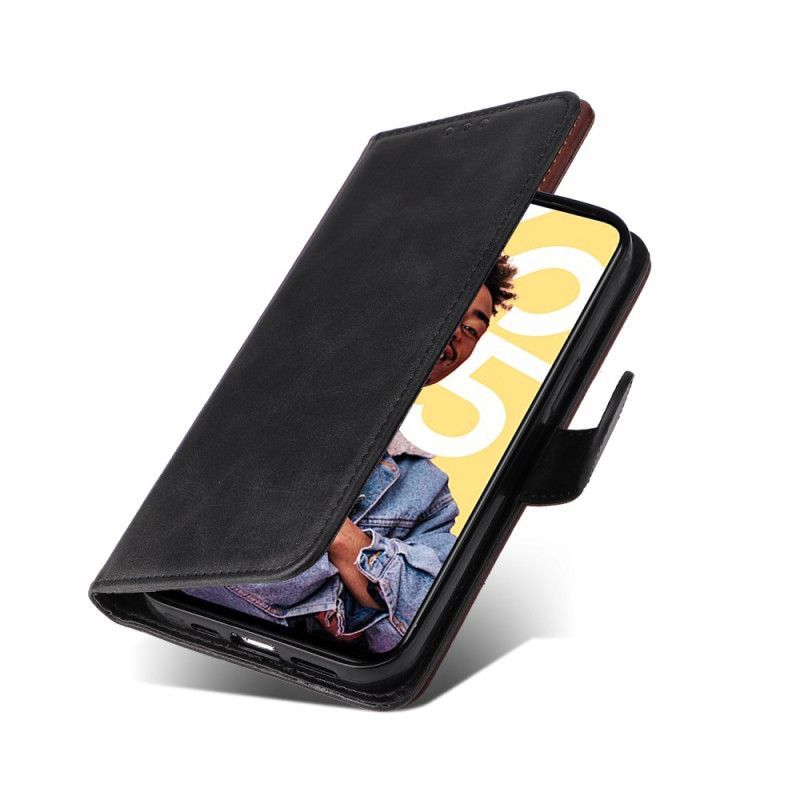 Læder Cover Realme C55 Telefon Etui Lædertekstureret Rem