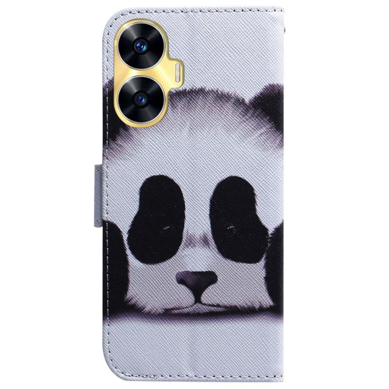 Læder Cover Realme C55 Telefon Etui Panda