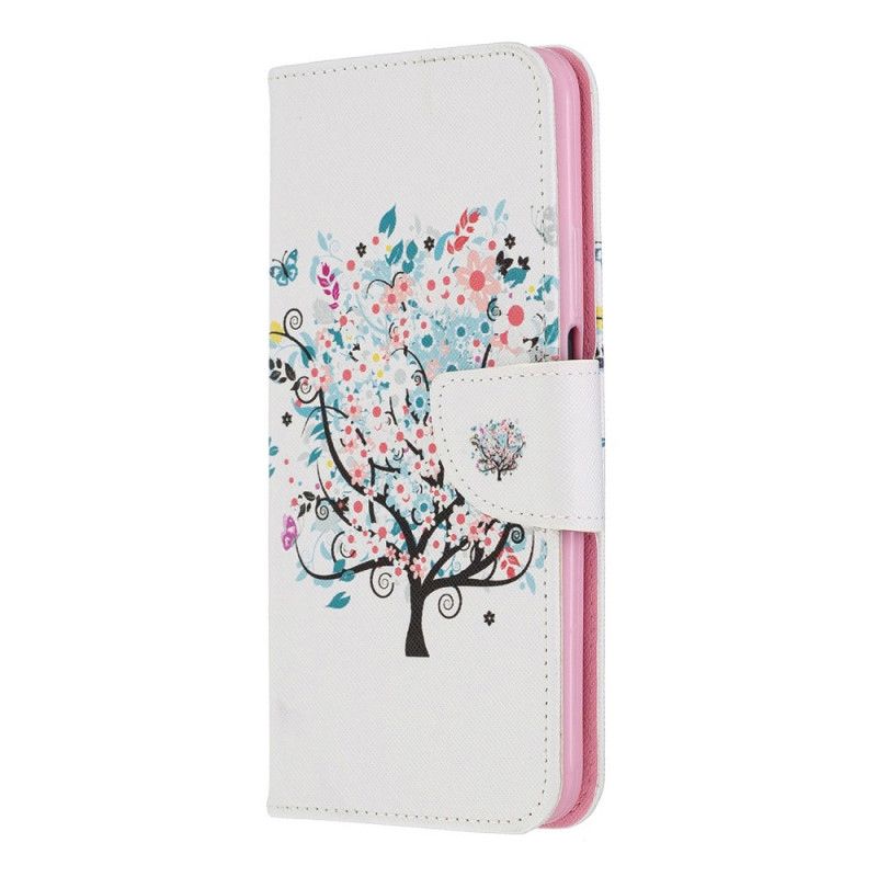 Flip Cover Honor 9X Pro Mobilcover Blomstret Træ