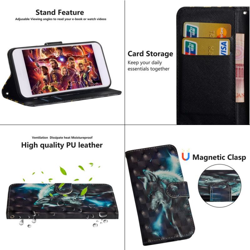 Flip Cover Honor 9X Pro Mobilcover Majestætisk Ulv