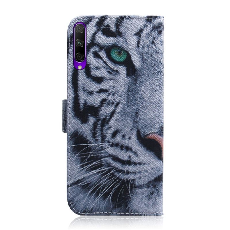 Flip Cover Læder for Honor 9X Pro Hvid Tiger