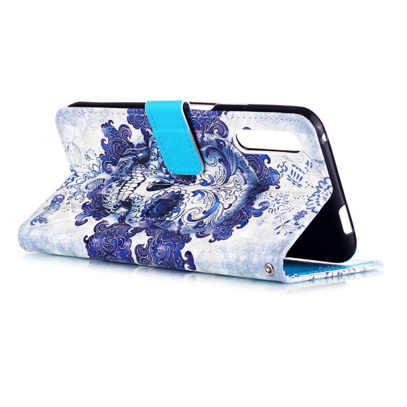 Flip Cover Læder Honor 9X Pro 3D Blå Kranium