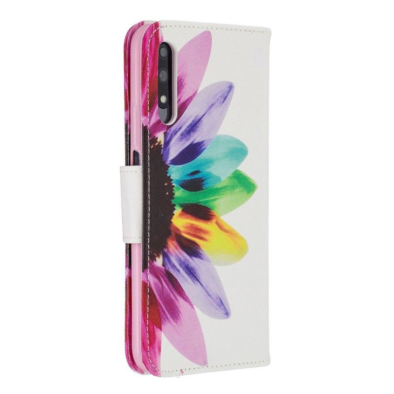 Flip Cover Læder Honor 9X Pro Akvarelblomst