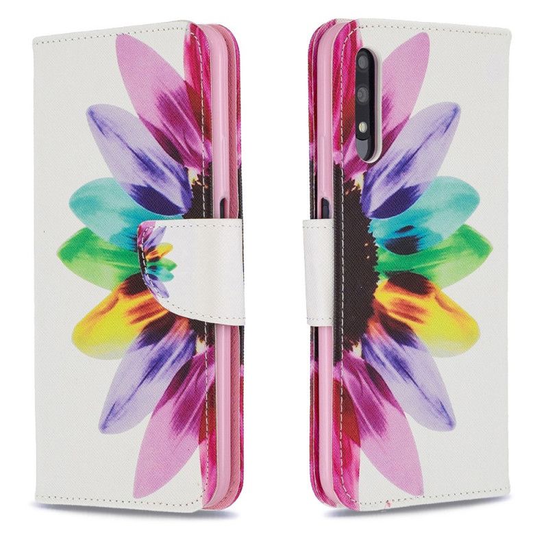 Flip Cover Læder Honor 9X Pro Akvarelblomst