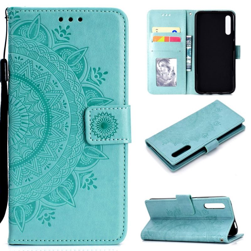 Flip Cover Læder Honor 9X Pro Grå Solmandala Original