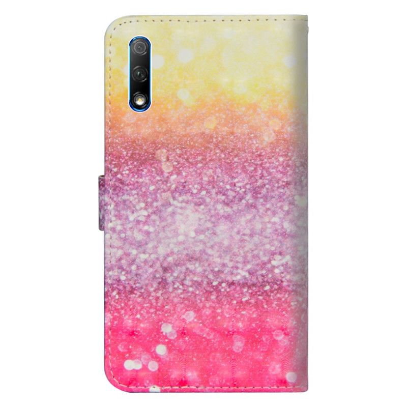 Flip Cover Læder Honor 9X Pro Magenta Glittergradient Original