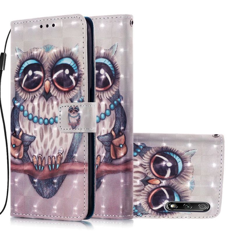 Flip Cover Læder Honor 9X Pro Miss Ugle Beskyttelse